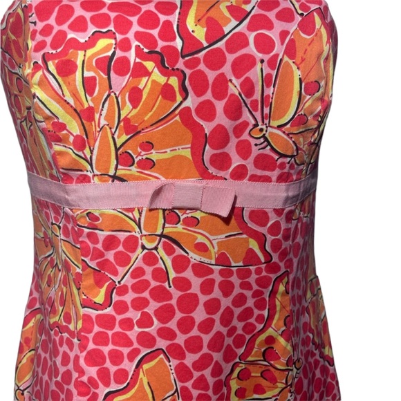 Lilly Pulitzer White Label strapless pink dress with butterflies. Size 6 - Picture 11 of 14